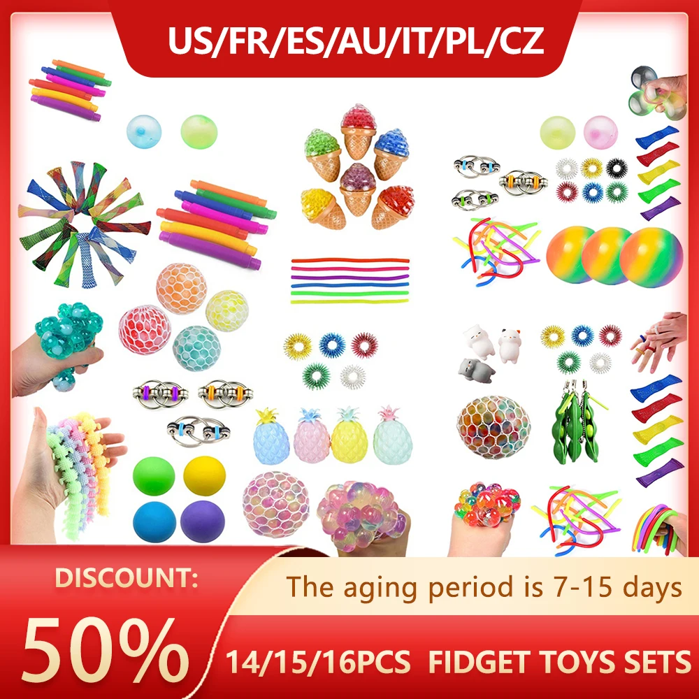 14/15/16pcs Fidget Toys Sensory Toy Set Anti stress Toys Stress Relief