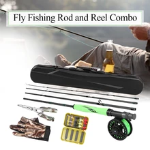 Легкие портативные рыболовные удочки и катушки, комбинированные из углеродного волокна, удочки для ловли нахлыстом, рыболовные перчатки, плоскогубцы, мухи с футляром для переноски