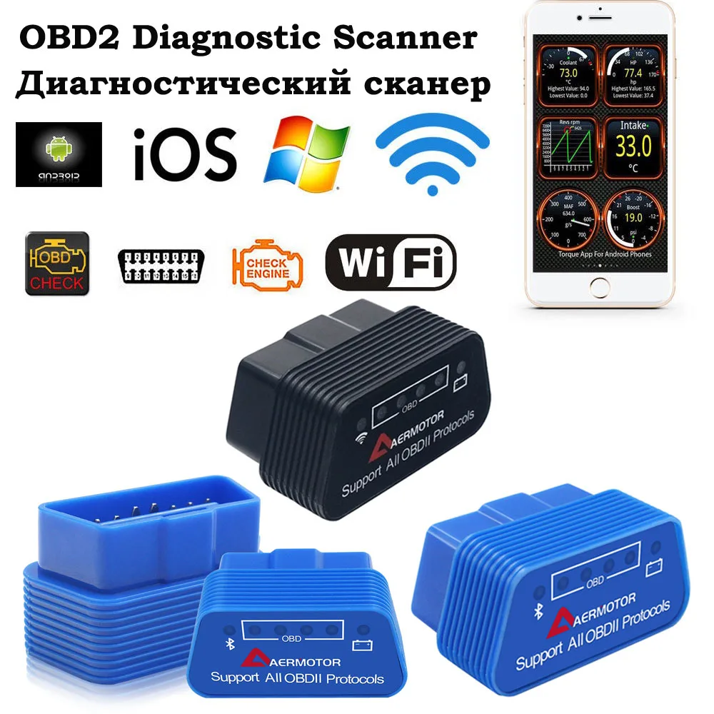 Диагностический сканер ELM327 OBD2 для Dodge Challenger Charger Ram 1500 Joury Caliber Wifi ELM 327 Pic 18f25k80