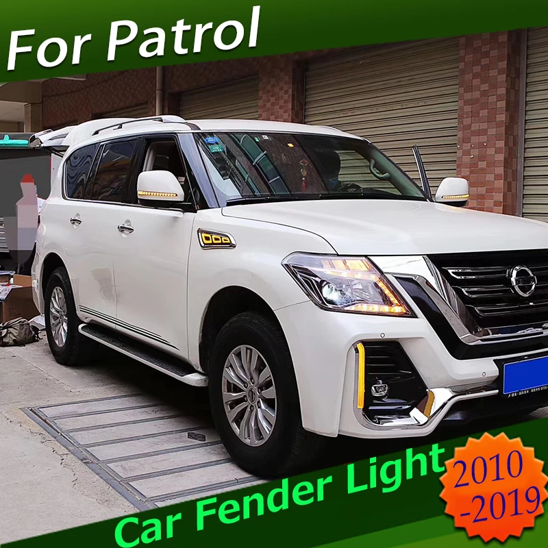 

LED Car Fender Light For Nissan Patrol 2014 2015 2016 2017 2018 2019 Daytime Running Light 12V DRL Turning Signal Lamp