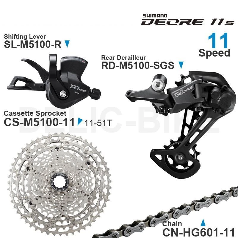 SHIMANO Grupo cambio de DEORE M5100 M5120, de desviador trasero de 11 velocidades, 50 51 52T, piezas de cadena para bicicleta de montaña|Desviador de bicicleta| AliExpress