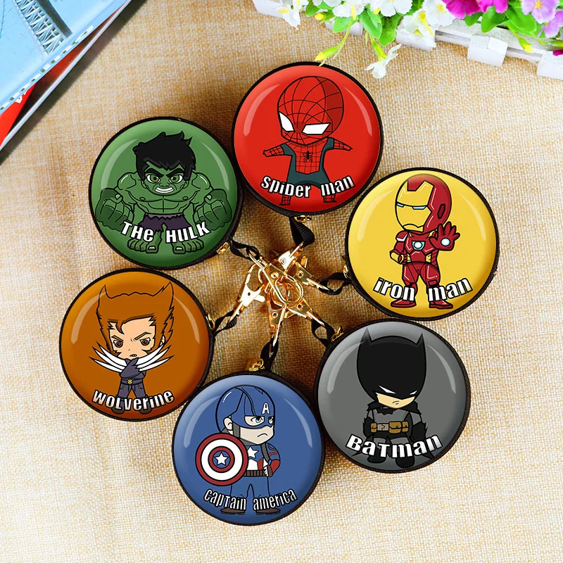 

Legoings superheros Coin Purse Marvel Avengers Iron men SpiderMan American Captain Q Edition Anime Periphery Gift Toy