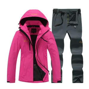 Image 4 - Snow Suit Snowboarding sets Winter Outdoor Sports wear Waterproof windproof skiing jackets + snow belt pants Veste de snowboard