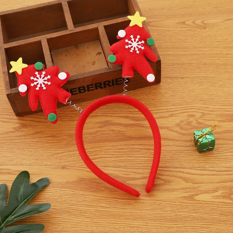 Рождественский обручи с оленьими рогами, праздничная повязка на голову, Рождественский головной убор, украшения, аксессуары, подарки для вечеринок, семейных встреч