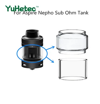 

2PCS YUHETEC Glass Tube /Bubble Tube for Aspire Nepho Sub Ohm Tank 4ml 27mm Diameter Atomizer