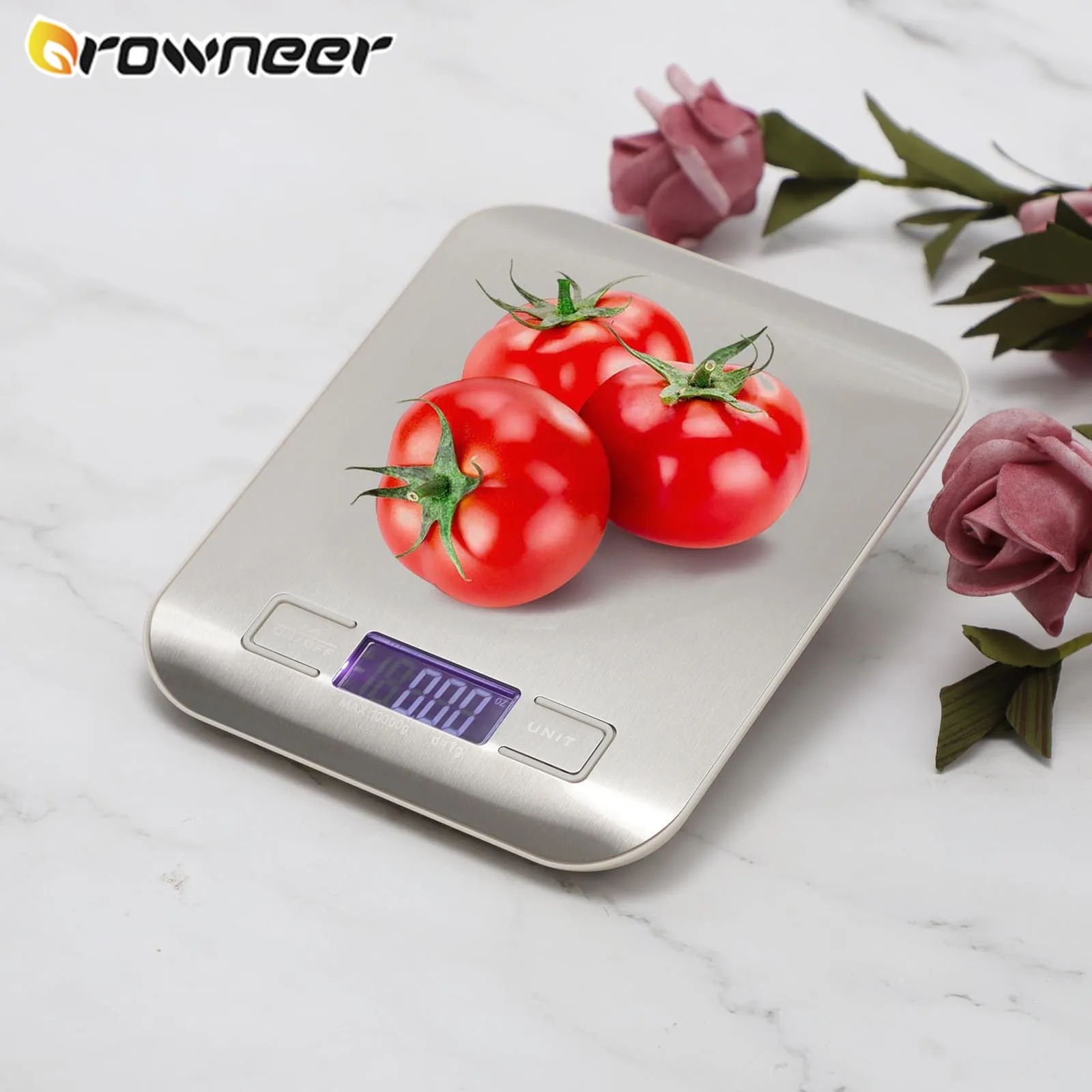Closeout Báscula Digital de acero inoxidable, pantalla LCD, herramienta de medición de equilibrio de dieta, multiunidades, balanza de precisión automática de punto cero para hornear zWzKE6WGMYR