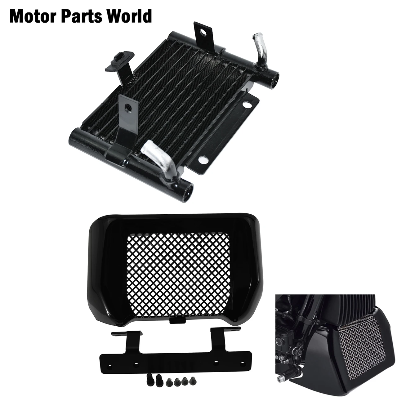 #Special Offers Motorcycle Oil Cooler Device Cooling+ Outer Black Cover Fit For Harley Touring Street Glide Road King Road Glide 2017 2018 2019
