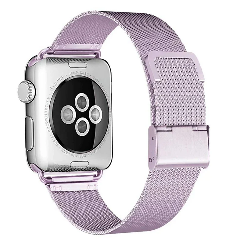 Миланский ремешок для Apple Watch 42 мм 38 40 44 металлический браслет из нержавеющей
