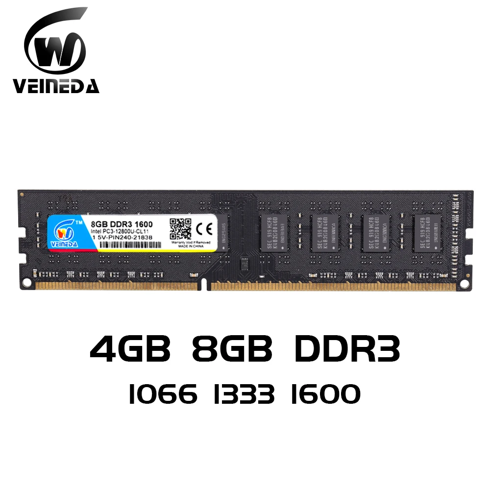 VEINEDA Memoria DDR3 De 8gb 2gb 4gb 8gb Ddr3 Ddr 3 1333 Para 