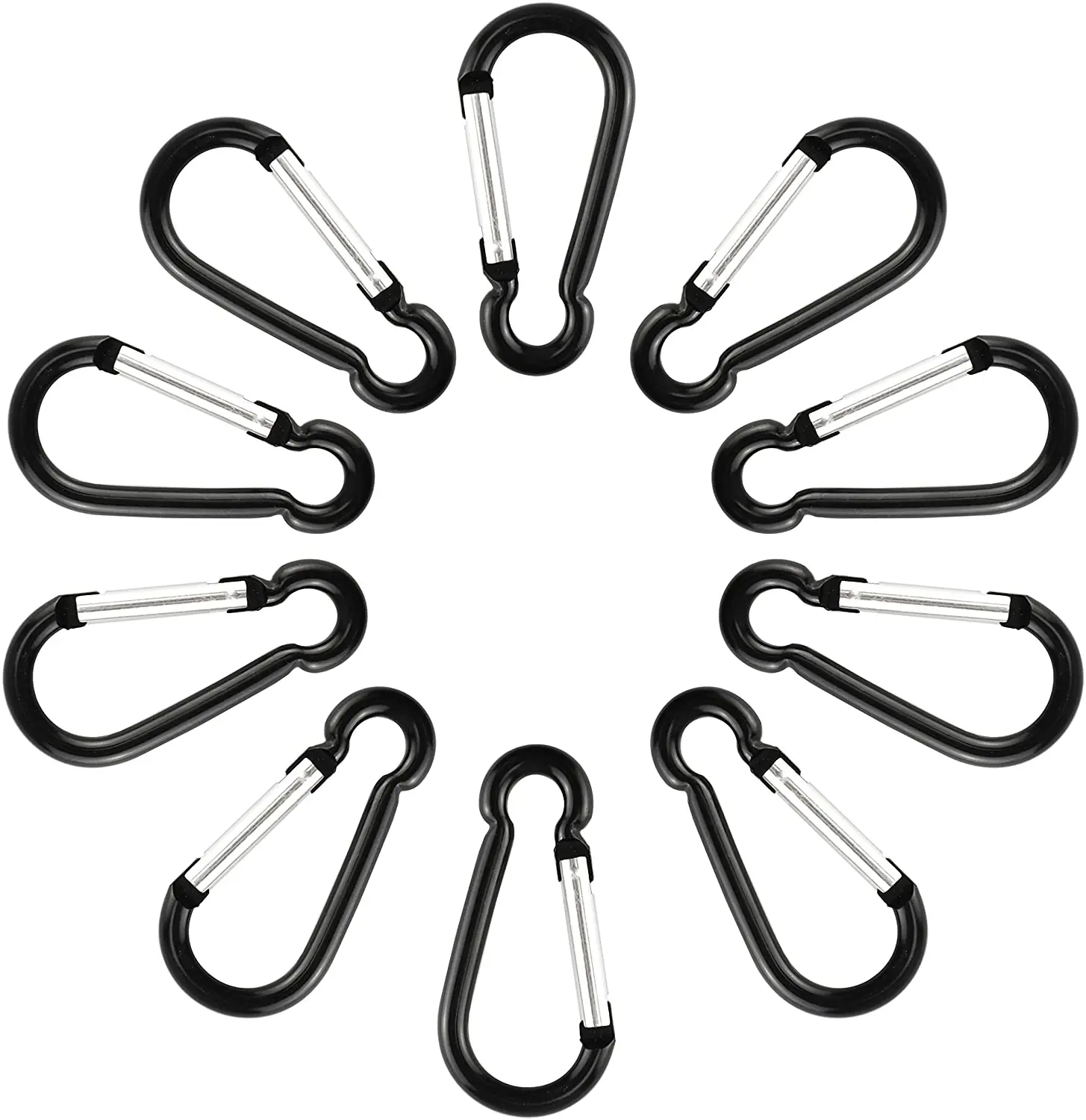 

10pcs Aluminum Keychains Carabiners Clip Gourd Shape Carabiner Set Spring Key Snap Hooks for Camping Traveling Hiking Keyrings