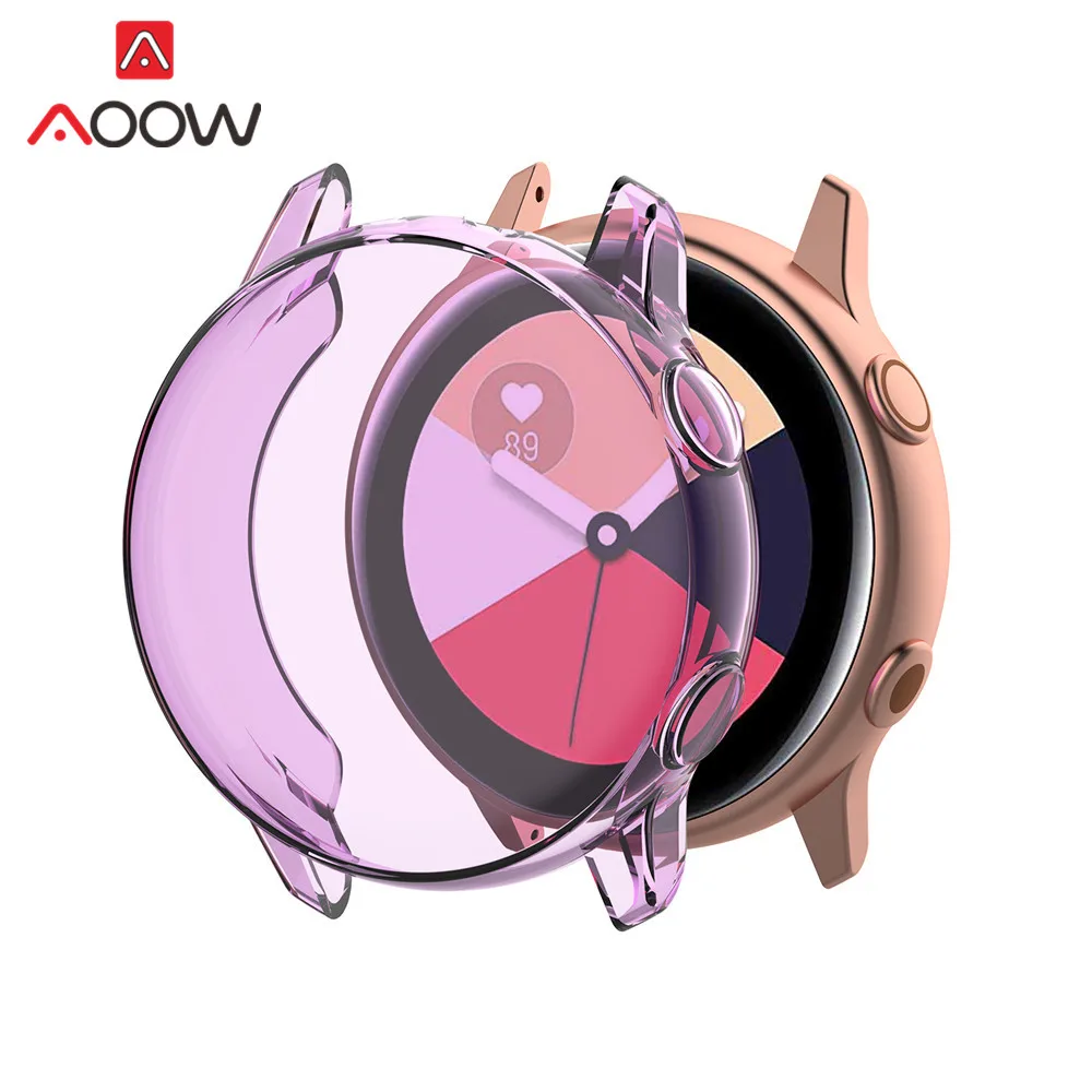 Transparent Purple Мягкий защитный чехол для экрана из ТПУ для samsung Galaxy Watch Active SM-R500, Ультратонкий защитный чехол - Цвет ремешка: Transparent Purple