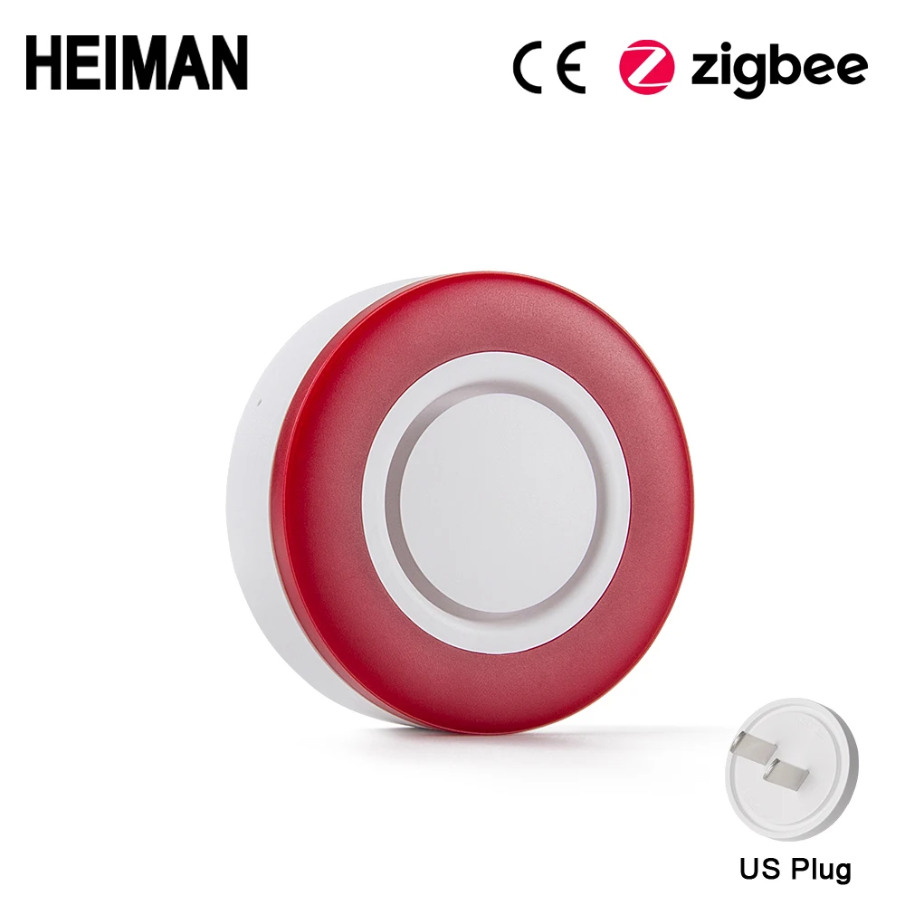 emergency alarm for elderly HEIMAN Zigbee 3.0 smart Strobe flash Siren Horn alarm Sound with 95DB big sounds to threaten thief HA1.2 remote panic button Alarms & Sensors