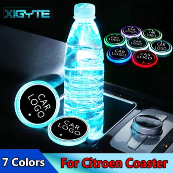 

2x Hot Car Styling Logo Light LED Cup Drink Holder Anti Slip For Citroen C4 C5 C6 C8 C4L DS3 DS4 DS5 DS5LS DS6 Car Accessories