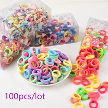 

100pcs/lot Kids Candy Kids Hair Rope Elastic Scrunchie Hair Bands Mini Hair Ring Rubber Band for Girls Princess Hair Accessories