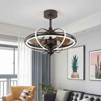 Kaufen Amerikanischen Frequenz Umwandlung Fan Lampe Restaurant Wohnzimmer Stille Gürtel Lampe Strumpf LED Eingebauten Lüfter Blatt Haushalt Auszusetzen