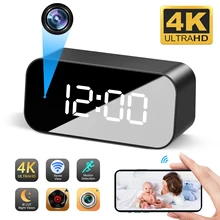 

Smart Home Electronic Time Clock WIFI Camera Mini DV CCTV Security 4K HD Remotely Viewing IR Night Vision Motion Detection 6 LED
