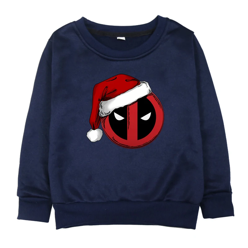 Hoodies 9 Осенне-зимние толстовки с капюшоном для маленьких девочек детская футболка для маленьких мальчиков и девочек принт с дэдпулом, топы с длинными рукавами, худи, одежда на Рождество - Цвет: Hoodies 9