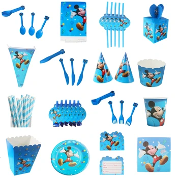 

16pcs/sets Disney Mickey's children's theme birthday party arrangement decoration paper cup tissue tablecloth disposable party s
