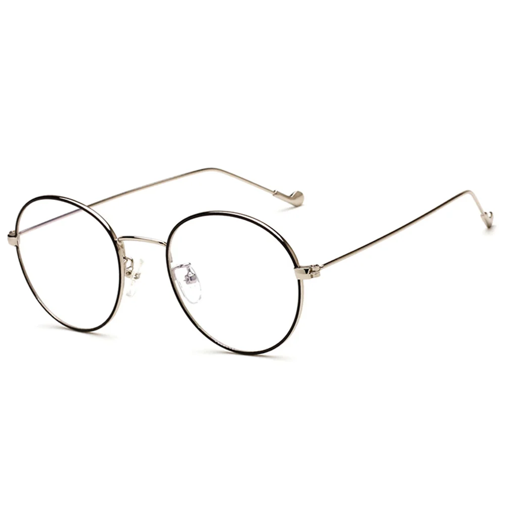 

Vintage Metal Myopia Eyeglasses Frames Men Round Plain Glasses Women Fashion Unisex Optical Spectacles Frames