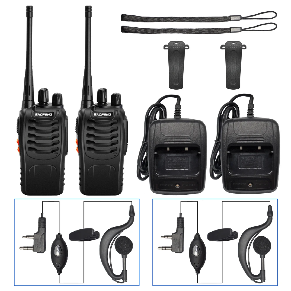 2 шт. Baofeng портативная 5 Вт BF 888S рация Портативная радиостанция 888s UHF 400 470 МГц 16CH