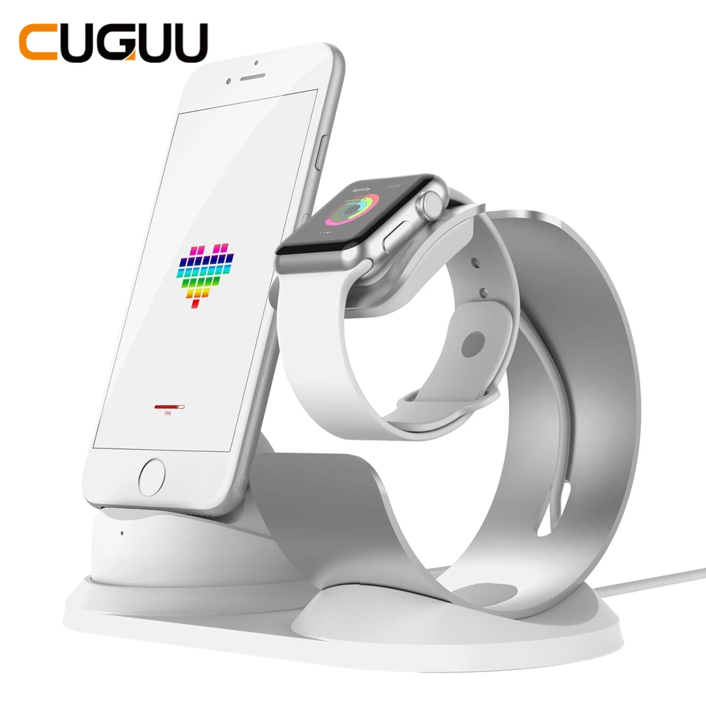 

2 in 1 Wireless Charger Holder For Phone For iWatch Stand Charger Wireless Charger Dock Bracket For Apple Watch Airpods Charging