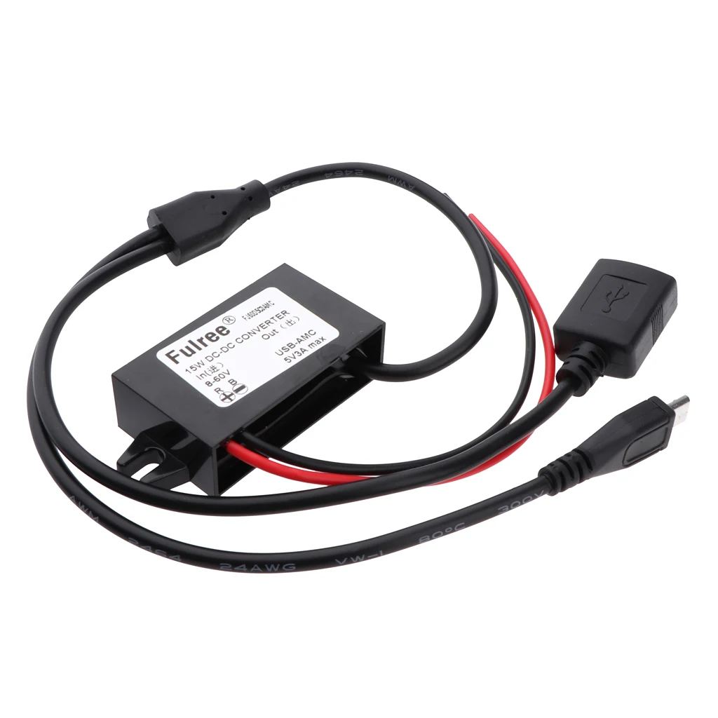 DC-DC Volt Buck Converter Step Down Regulator 8-60V to 5V 3A Power Supply Module Volt Inverter Board Double USB Connector