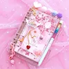 2022 Sharkbang Kawaii Bling Cherry Blossoms A6 Дневник с листьями Дневник Блокнот записная книжка планировщик повестки дня 160 лист ► Фото 1/5