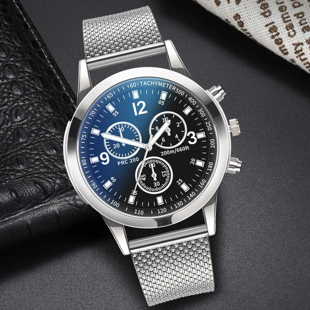 Reloj Hombre высококачественные мужские часы Роскошный сетчатый ремешок мужские часы кварцевые наручные часы лучший бренд Мужские часы Relogio Masculino# W