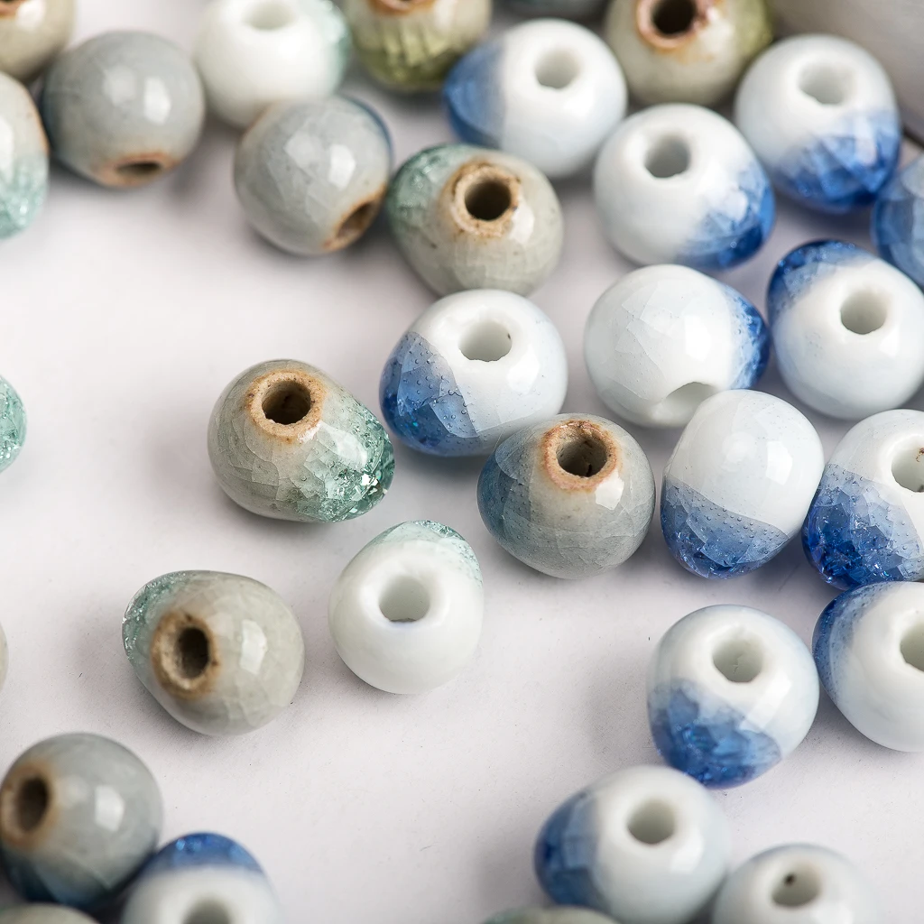 10 #40 stücke Eis Geknackt Porzellan Keramik Perlen Für Schmuck Machen Großhandel # A302C – Detail 9