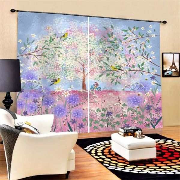 3D печатные Natual View затемненные шторы для гостиной тропические деревья шторы для мальчиков комната лечение окна 2 панели шторы - Цвет: Color-14