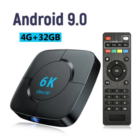 Android 9,0 4G 64G tv BOX 6K Youtube Google Assistant 3D видео ТВ приемник Флешка Box Play Store Smart Set top Box - Цвет: 4G 32G TV BOX