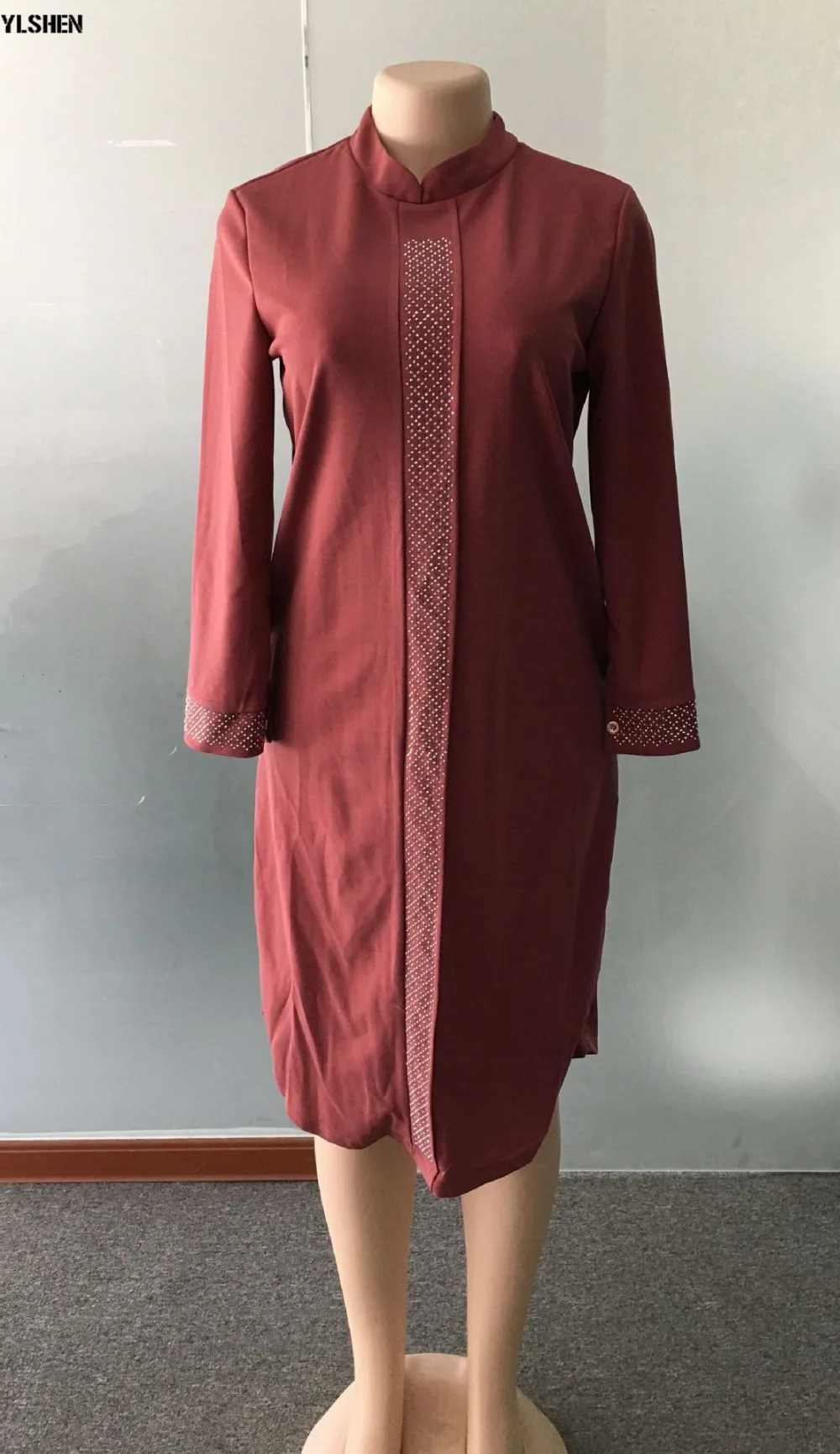 Plus Size African Dresses for Women Dashiki Diamond Africa Dress African Clothes Bazin Broder Riche Long Sleeve Robe Africaine