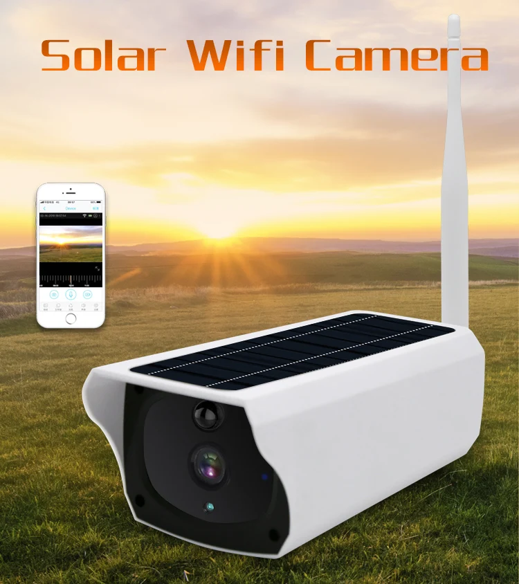 

P2P mobile control 2MP solar wifi IP cameras 1080P HD day &night security cameras 2MP solar battery dual power wireless camera
