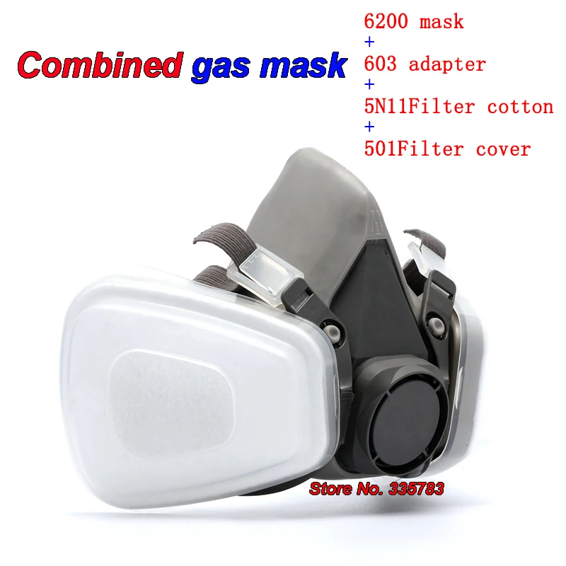 

SJL 6200 mask + 603 adapter With 5N11+501 Modular respirator mask against dust smoke particulates respirator dust mask