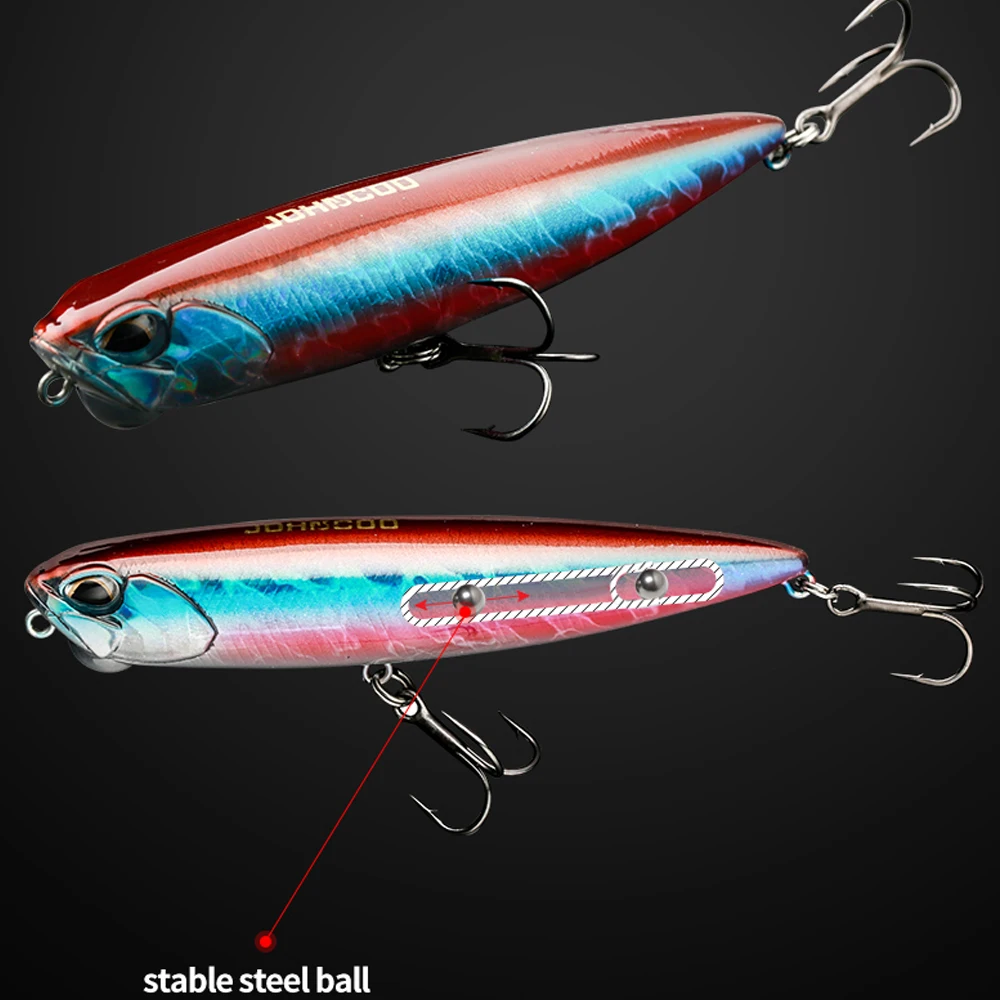 Floating PENCIL 100mm Topwater Lure 14g Swim Crankbait Whopper Artificial Bait Trolling Bass Pike Lure Walk 3D Eye - 2