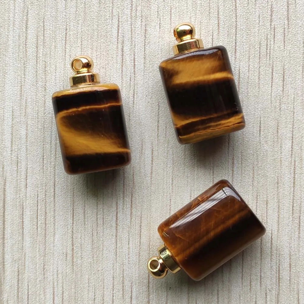 

Good quality natural tiger eye stone Perfume bottle Pendants for DIY Necklace jewelry making 3pcs/lot Wholesale Free shipping