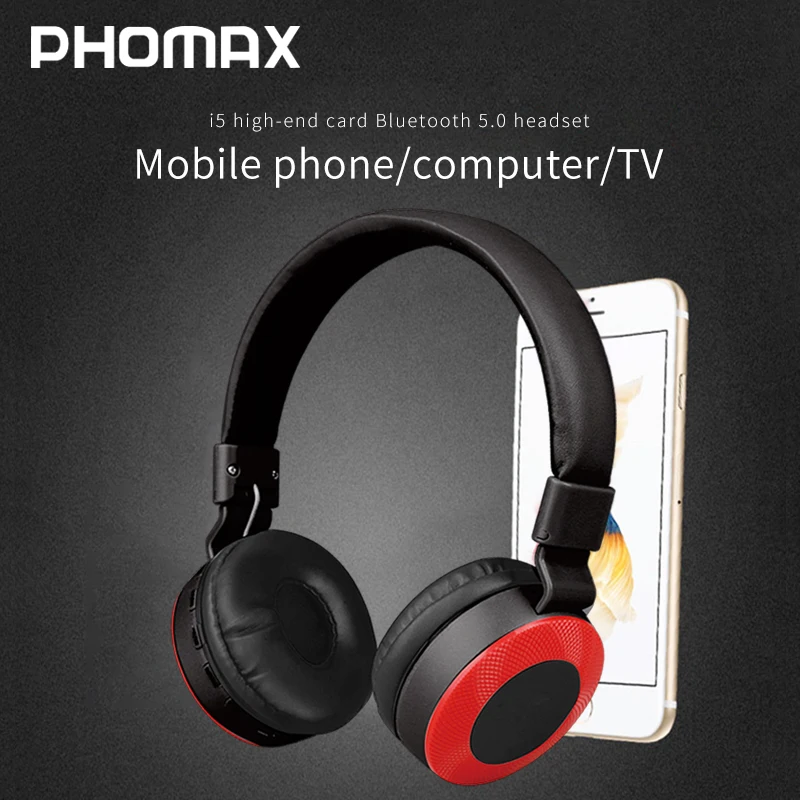 PHOMAX New Portable Wireless Headphones Bluetooth Stereo Foldable Headset Audio Mp3 Adjustable Earphones with Mic for Music