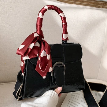 

Women 2019 Solid Color Shoulder Bag Designer Buckle High Quality Leather Messenger Bags Fashion Ribbon Decoration Travel Handbag