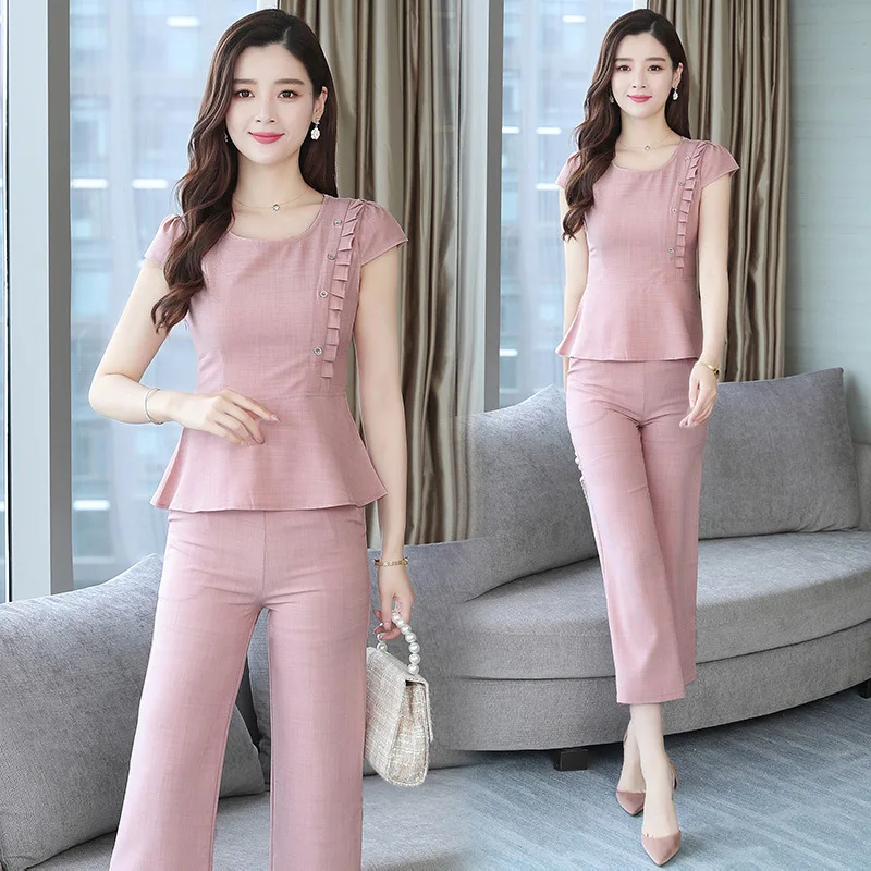 

Summer Wear 2019 New Style Fashion Royal Sister WOMEN'S Suit Short-height Significantly Higher Elegant Slimming Goddess-Style Pa