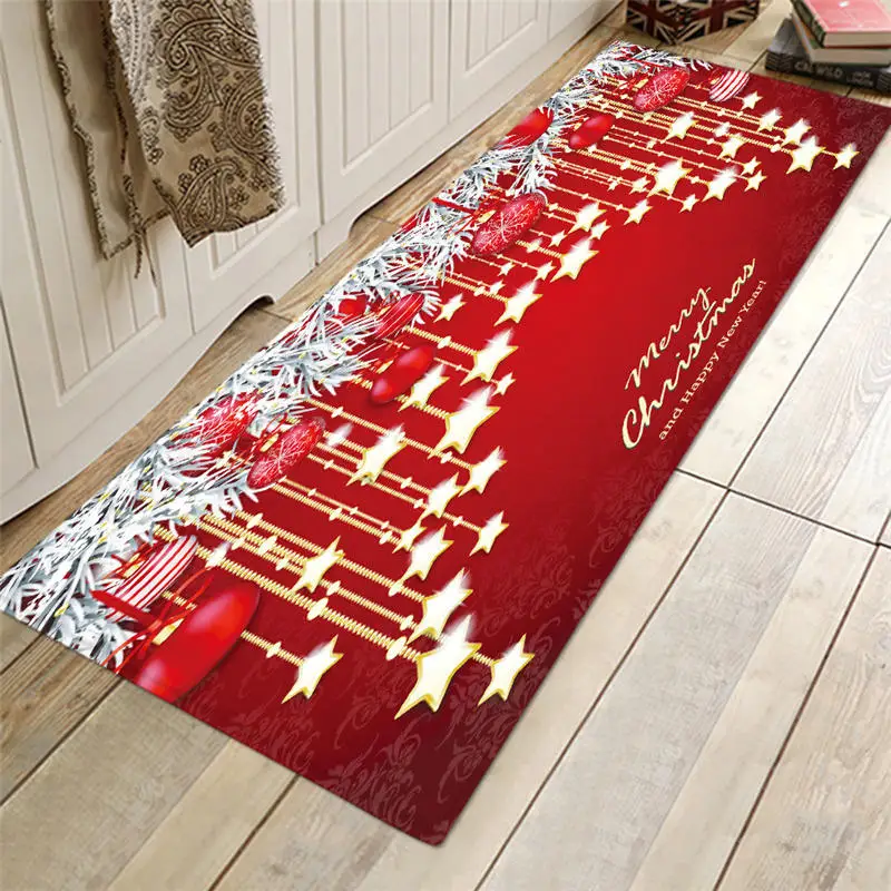 Рождественский Дед Мороз, кухонный коврик для столовой, фланелевый ковер, домашний декор, напольный коврик, коврики для гостиной, коврик для входа