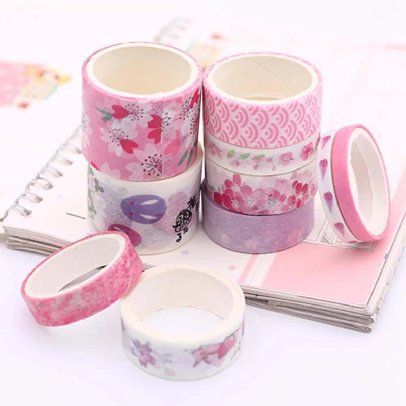 10 шт./компл. Kawaii набор для скрапбукинга лента Washi цветок Бумага изоляционная лента клейкая лента для поделок Стикеры канцелярских принадлежностей