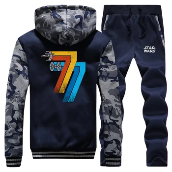 

Star Wars May 25th 1977 Hoodies Pants Set Men Darth Vader Tracksuit Coat Track Suit Winter Thick Fleece Jacket Camo 2 Piece Sets
