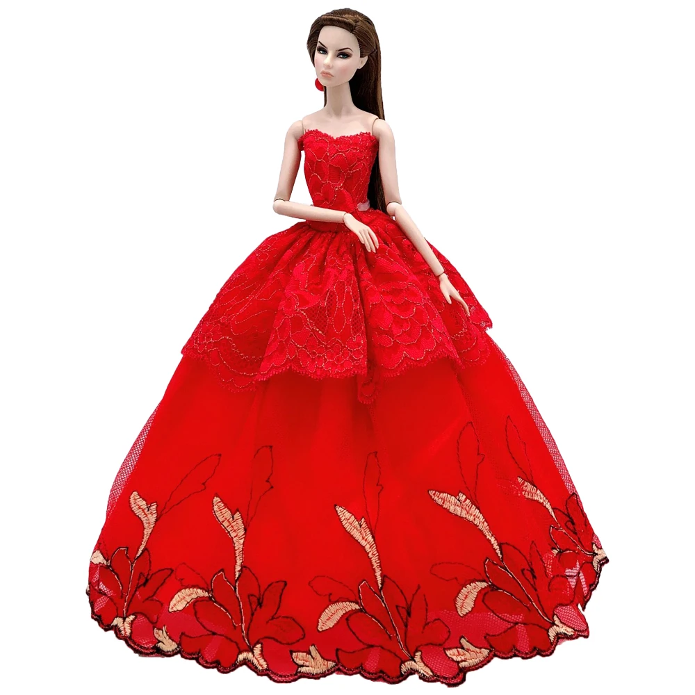 NK One Pcs Doll Princess Wedding Dress Noble Party Gown For Barbie Doll Accessories Handmake Outfit Best Gift For Girl' Doll JJ - Цвет: H