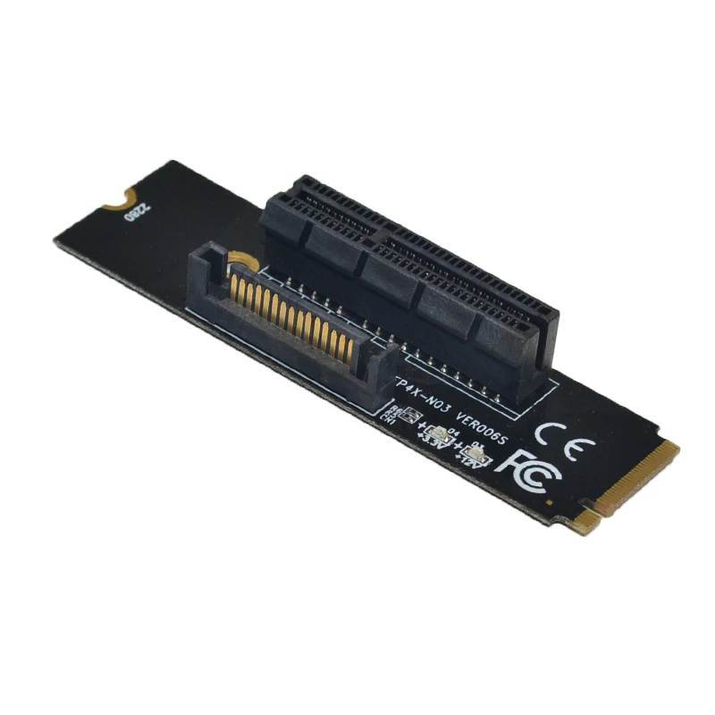 Newest NGFF M.2 to PCI-E 4X Riser Card M2 M Key to PCIe X4 Adapter with LED Indicator SATA Power Riser for Bitcoin Miner Mining