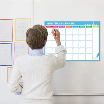 

Magnetic Monthly Planner Dry Erase Calendar Board Refrigerator Magnet with 3pcs Markers for Home School Office Shops 40 x 30cm