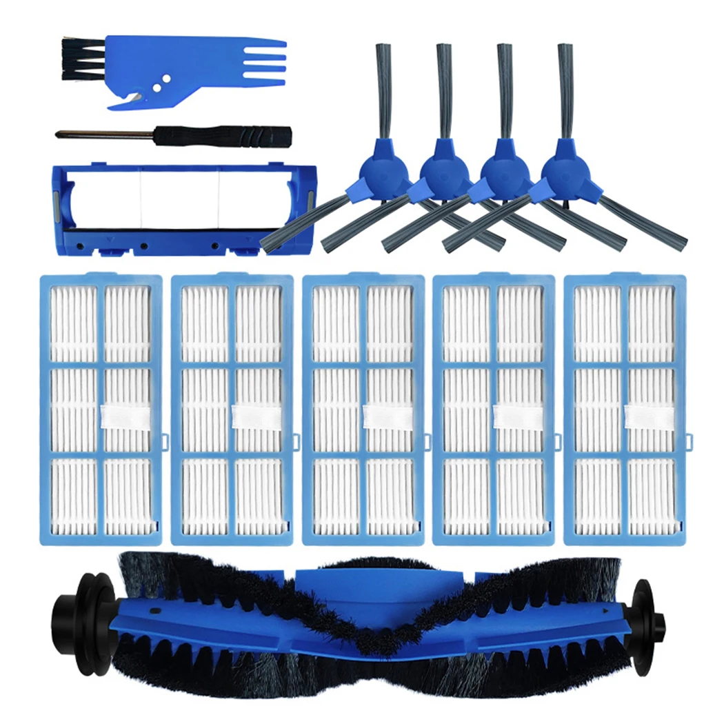 1 spazzola a rullo 4 spazzole laterali 2 set di filtri ad alte prestazioni e filtri in schiuma Bagotte BG600 Kit di Accessori per Robot Aspirapolvere 