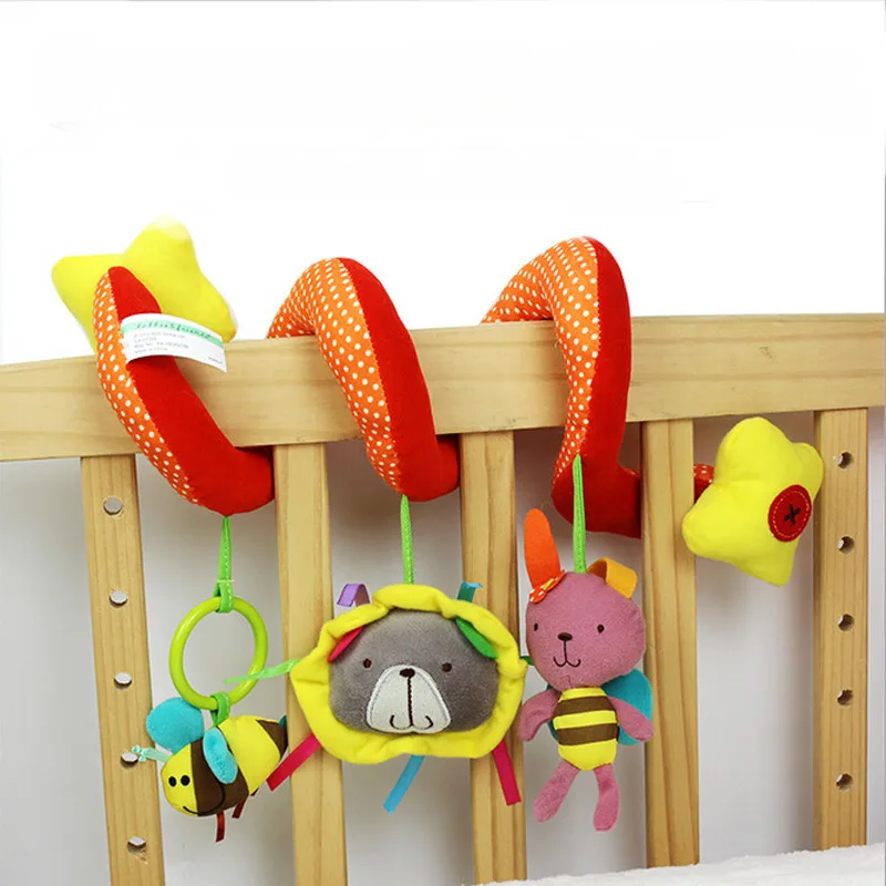 1PCS Creative Infants Hanging Toy Bed Baby Rattles Mobiles Toy Animals Soft Plush Doll Kids Toy Cute Toy 0-24 Month