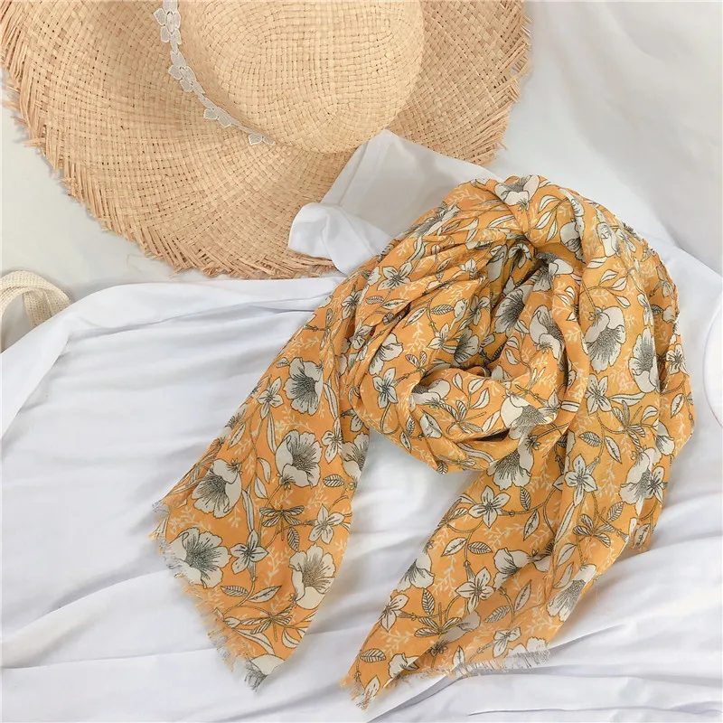 Женский длинный шарф с цветочным принтом весенний хиджаб-глушитель 2020 |