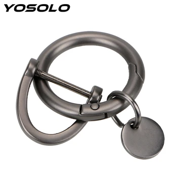 

YOSOLO D Shape Horseshoe Key Holder Thick Rod Car Keychain Interior Accessories Car-styling Metal Key Rings