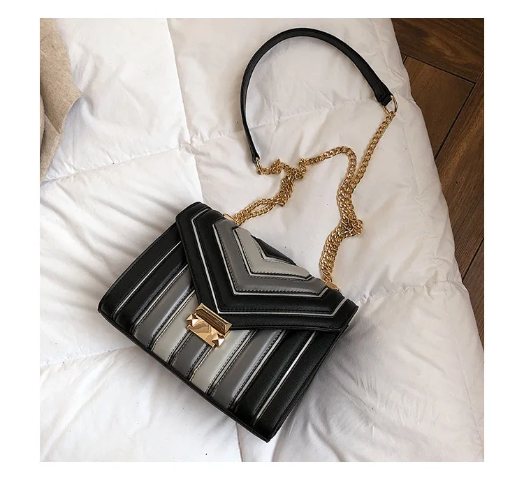 Европейская дамская модная квадратная сумка качество PU кожа женская роскошная дизайнерская сумочка замок цепь плечо Bolsa Feminina